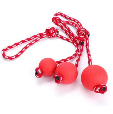 Bite Toy Dog Tug Rope Rubber Ball Red Chew Toys Pet Tooth Cleaning With Rope - Image 1 of 4