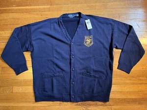 Polo Ralph Lauren Naval Air Base Cardigan Sweater Men’s XXL Blue - Picture 1 of 14