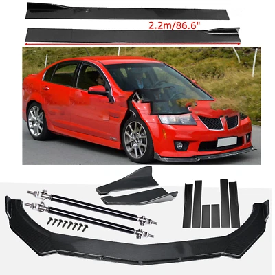 Carbon Fiber Front Bumper Lip Side Skirt Strut Rods For Pontiac G8 GTO  U+ Foto 1 de 4