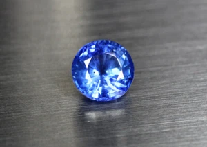 1.10 CTS_ROUND BRILLIANT_BLUE SAPPHIRE HUE_100 % NATURAL UNHEATED BLUE KYANITE - Picture 1 of 3