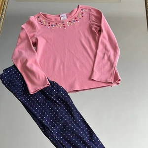 2 Pc Gymboree Knit Shirt & Legging Set Sz 6 Polka Dots Sequin Trim NWOT - Picture 1 of 6