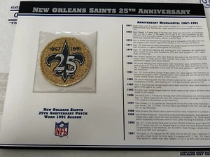 NFL New Orleans Saints 25th Anniversary PATCH on CARD Willabee & Ward - Picture 1 of 2