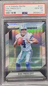 2016 Panini Prizm #231 Dak Prescott Dallas Cowboys RC Rookie PSA 10 Gem Mint!!! - Picture 1 of 2