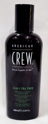 American Crew 3-IN-1 TEA TREE Shampoo Conditioner Body Wash 3.3 oz/100mL New - Image 1 of 4