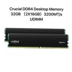 Crucial 32GB (2X16GB) Kit DDR4 Pro 3200MHz PC4-25600 UDIMM Desktop Memory Ram - Picture 1 of 4