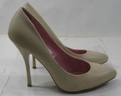 Zapatos Beige 4.5" Alto Tacón de Aguja Punta Punta MUJERES Talla 9 Foto 1 de 4