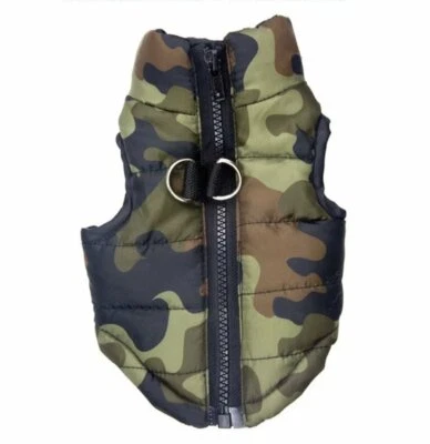 Warm Winter puffer Medium Large vest jacket pet camo various size you choose  - Image 1 of 4