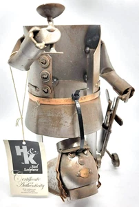 Dama Golfista Portabotellas de Vino Arte en Metal H&K Acero Esculturas Mujer - Nuevo con Etiquetas - Imagen 1 de 11
