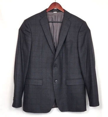John Varvatos EE. UU. Traje Abrigo Para Hombres 42L Chaqueta Bedford Lana Gris Ventana Blazer Foto 1 de 4
