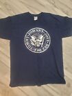 Ramones t-shirt Size Large, Blue with Silver Print Front and Back. Gildan brand
