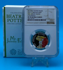 2017 Beatrix Potter Mr. Jeremy Fisher 50p Silver Proof Coin NGC PF70UC