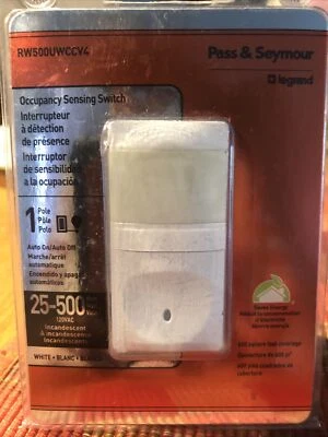 Pass & Seymour RW500UWCCV4 Wall Occupancy Sensor 2 Wire Single Pole 25-500W - Image 1 of 2