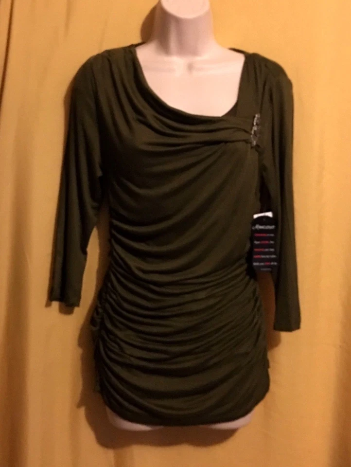 MiracleSuit Mujer Verde Oliva 2 Piezas Adelgazante Camiseta Sin Mangas Túnica Acanalada 3/4 S $60 Foto 1 de 1