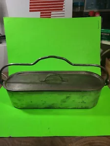 Vintage Aluminum Fish Poacher Lidded Oval 15" Pan w/ Lifter; Marked FRANCE 40 - Picture 1 of 10