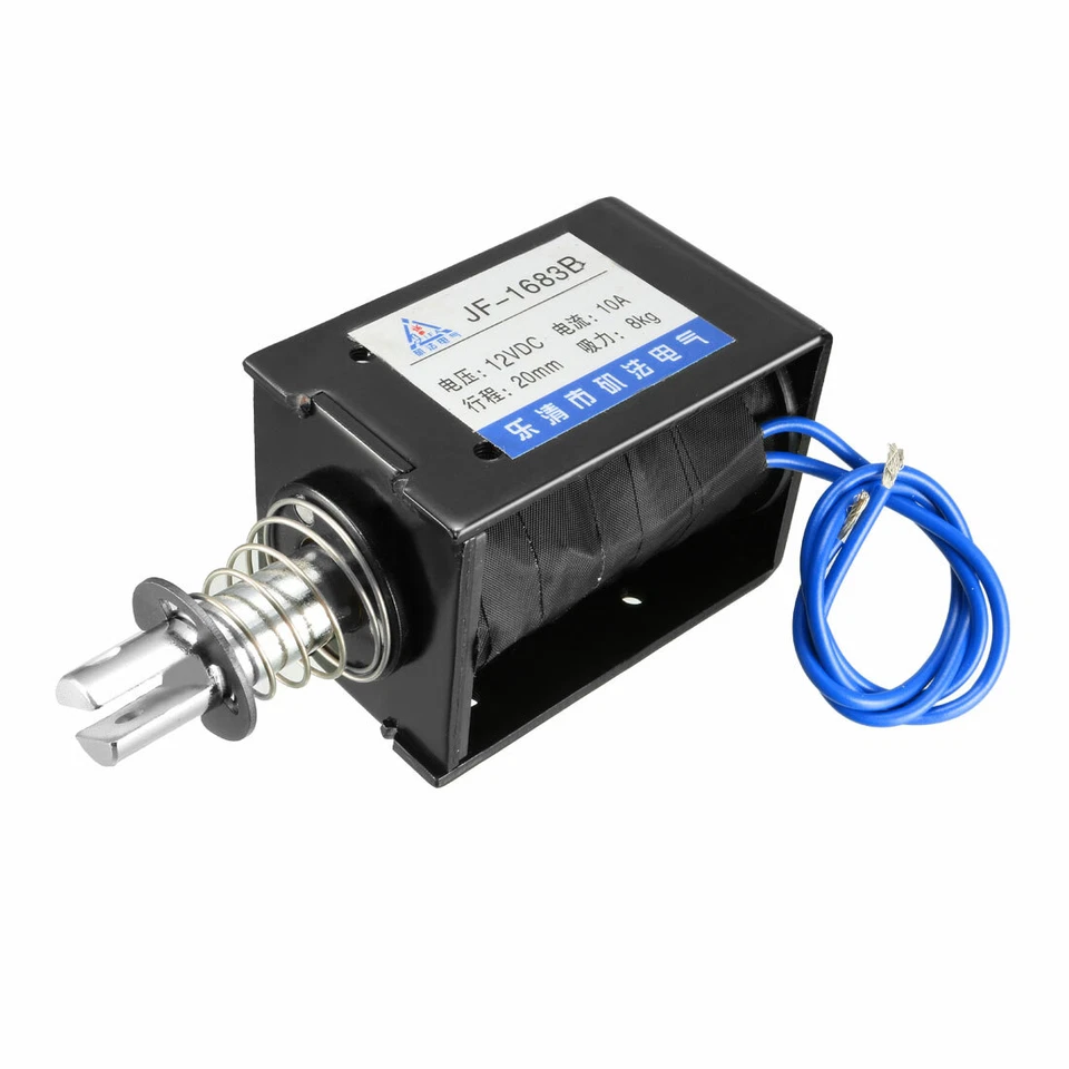 DC 12V 10A 120W 8KG 20mm Pull Push Type Linear Motion Solenoid Electromagnet - Image 1 of 1