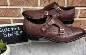 Men's Vero Cuoio Wingtip Double Strap Monks Shoes Size 42.5 US 9.5 - Picture 1 of 12