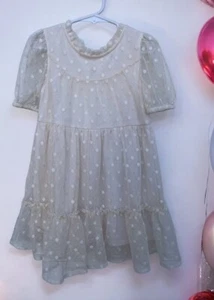 Art Class Toddler Girls Size 4T Ivory Lace Dress Short Sleeve Dressy Party Lined - Picture 1 of 7