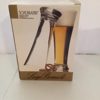 Luigi Bormioli Crystal Pilsner Glasses New Set of Four Barware Made In Italy - Image 1 of 4