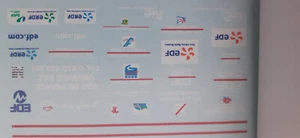 decals decalcomanie 1/43 divers pub edf erdf - Imagen 1 de 1