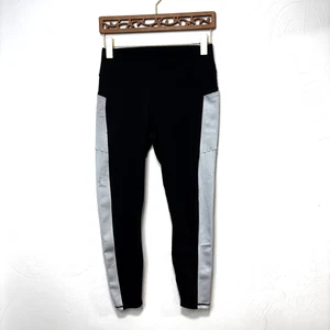 Powerhold Fabletics Leggings Black/Gray Pull On Athletic Active Pants Stretch - Picture 1 of 5