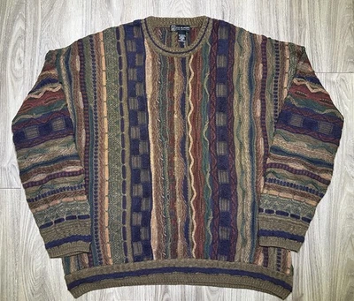 Men’s 2x Vintage Via Europa Sweater Unisex Coogi  Style Cotton Acrylic Knit  - Image 1 of 4