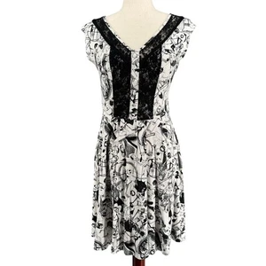 DIsney Tim Burton Nghtmare Before Christmas Dress Womens S White Black - Picture 1 of 14