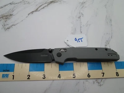 #955 Gray GFN Kershaw 2038 Iridium D2 KVT Drop Point Duralock Knife - Image 1 of 4