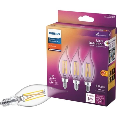 Philips 3pk 25w Ba11 Wg Led Bulb 566653 Philips 566653 046677566654 - Image 1 of 4