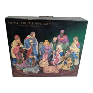 Vintage Home For The Holidays 12 Pc Porcelain Nativity Set Christmas 1999 w/ Box - Picture 1 of 9
