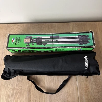 Velbon CX-480 Video Camera Tripod with Quick Release Bracket Carry Case & Box - Image 1 of 4