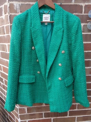 Anthropologie Autres Filles Boucle Jacket Womens Large Emerald Green tweed - Image 1 of 4