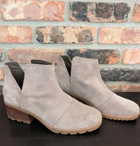 NEU SOREL Stiefel Cate Cut-Out Stiefelette beige Wildleder Leder Blockabsatz Gr. 10 - Bild 1 von 9
