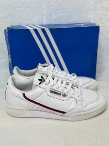 Size 8.5- adidas Continental 80 White Navy Scarlet - Picture 1 of 12