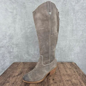 Botas Sofft Shelby 8.5 Gris Taupe Oscuro Gamuza Cuero Cremallera Trasera Vaquera Boho Rodeo - Imagen 1 de 11