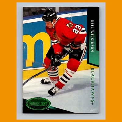 Neil Wilkinson #315 1993 Parkhurst Emerald Ice Chicago Blackhawks Hockey Card NM - Image 1 of 3