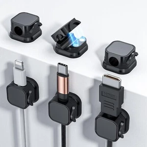 6 Pack Magnetic Cable Clips Adjustable Cable Management Cord Organizer Adhesive - Picture 1 of 6