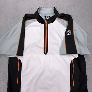Footjoy Golf Jacket Adult 2XL Black White 1/4 Zip Pullover Rain Pullover Pockets