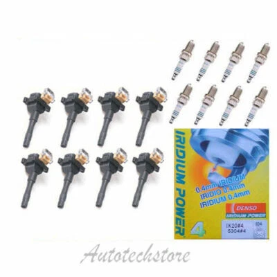 Катушка зажигания 8 шт. для BMW 318 325 M3 525 530 740 740 B325 * 8 + 8 свеча зажигания IC186 - Изображение 1 из 4