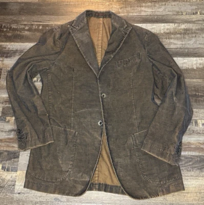 Authentic Etro Men's Dark Brown Iridescent Corduroy Tailored Jacket Sz 50 Milano - Image 1 of 4