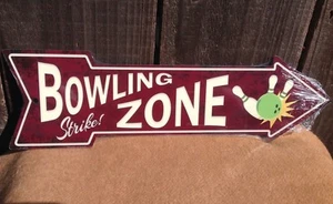 Zona de bolos This Way To Arrow señal direccional novedad metal 17" x 5" - Imagen 1 de 1