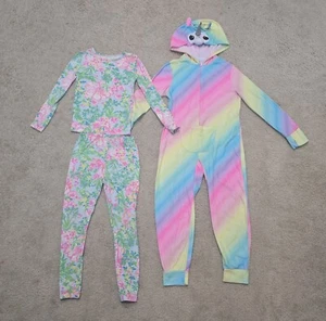 Girl's Lilly Pulitzer Sammy Pajama Set Long Sleeve & Pants Size 8 + FREE UNICORN - Picture 1 of 5