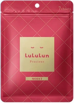 LuLuLun Precious Red Moist Face Mask 7 Sheet Fragrance free - Image 1 of 4
