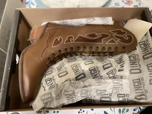 Dingo Womens San Miguel Cowboy Boots Leather Tan DI 817 Size 8 M - Picture 1 of 6