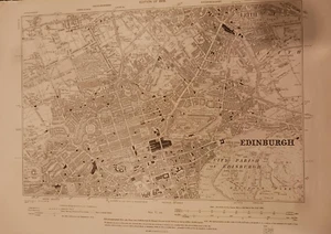 Map of Edinburgh, 1909, Vintage, 22.5" x 16.5" - Picture 1 of 4