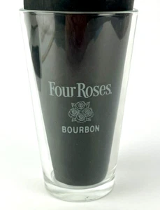 Four Roses Bourbon Whiskey Etched 16-ounce Drinking Glass Tumbler 5-3/4" Tall - Picture 1 of 8