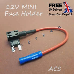12V Add A Circuit Piggy Back Fuse Tap Wired Mini Blade Fuse Holder ATM ATP - Picture 1 of 2