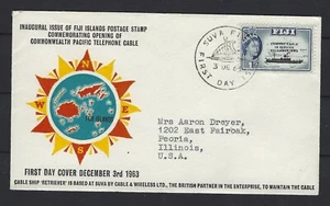 FIJI FDC 1963: COMMEMORATING OPENING OF COMMONWEALTH PACIFIC TELEPHONE CABLE - Picture 1 of 3
