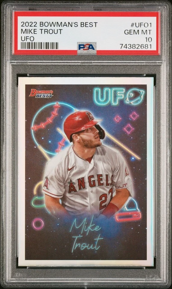 2022 Bowman’s Best MIKE TROUT UFO PSA 10 Gem Mint - Image 1 of 2