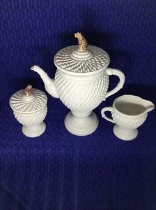 Certified Int'l  EMPIRE Raymond Waites Tea Coffee Pot Sugar Creamer Set RARE - Picture 1 of 12