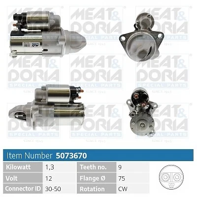 MEAT & DORIA Motor de Arranque para Opel Gt Cabriolet Insignia A Caravan G09 2.0 - Imagen 1 de 1